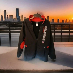 NFL Atlanta Falcons Team Apparel Reebok Football Zip Up Jacket Size Kids M 10/12 - Picture 1 of 7