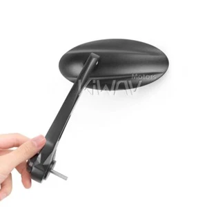 Bar end mirrors Ultra oval black fits Royal Enfield Interceptor 650 - Picture 1 of 8