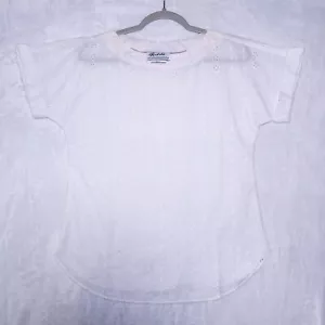 Camiseta Vintage Teddi of California Blanca Floral Transparente Talla Mediana - Imagen 1 de 4