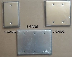 BELL OUTDOOR WEATHERPROOF ELECTRIC BOX BLANK COVER PLATE + GASKET PAD 1 2 3 GANG - Picture 1 of 4