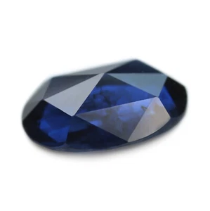 Zafiro azul natural sin calefacción certificado 0,99 quilates SI claridad corte rosa ovalado 7,5 x 5 mm - Imagen 1 de 2