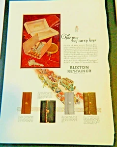 BUXTON KEY-TAINER AD & HOSIERY AD, FRONT/BACK , 1924 COLOR, APPROX.10X7 SIZE - Imagen 1 de 4