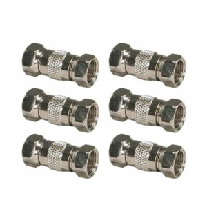 6 Lot F-Type Male to Male Dual Inline Coupler Screw Connector Coax Coaxial Cable - Picture 1 of 1