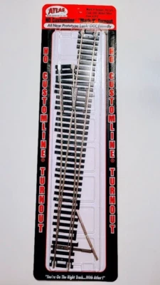 Atlas #393 (Formerly #283) #6 Left Hand Mark V Turnout Track - HO Code 100 Rails - Image 1 of 2