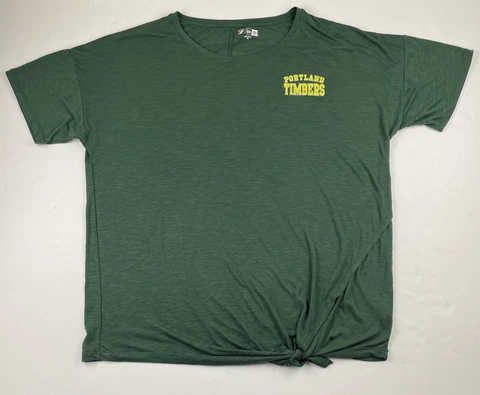 MLS New Era Portland Timbers Short Sleeve T-Shirt Womens 2XL Poly Blend Stretch Cover