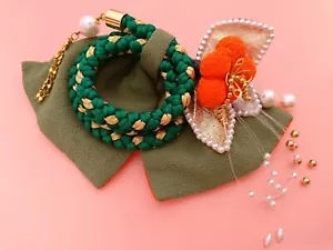 Woman, Japanese kimono, Yukata, Ribbon Hair accessory, Silk, Pearl, Plum blossom - Picture 1 of 8