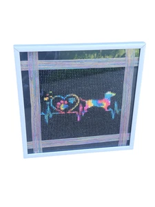 Finished Diamond Painting - Dog & Heartbeat - Picture 1 of 1