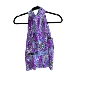 necessary objects by ady gluck frankel Purple Paisley Halter Top Size Small - Picture 1 of 7