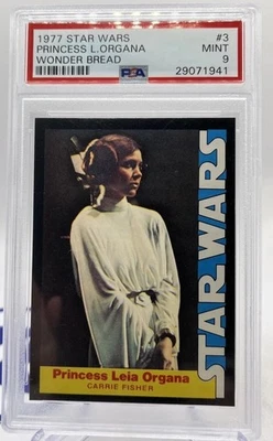 1977 Star Wars Wonder Bread Princess Leia RC Rookie Card #3 PSA 9 Mint - Image 1 of 4