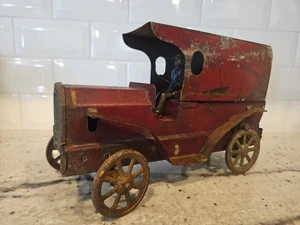 DAYTON HILL CLIMBER Delivery Truck Van Pressed Steel Friction Toy & Driver 1909 - Picture 1 of 22
