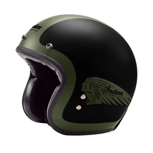 Polaris Open Face Helmet, Matte Black/Green - Picture 1 of 8