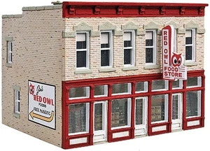 HO Scale Walthers Cornerstone 933-3472 Jim's Red Owl Grocery Store Kit - Picture 1 of 3