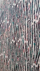 Vintage Couleur Polyester Material, Stoff. Retro, abstrakte Streifen 49"×61" - Bild 1 von 6