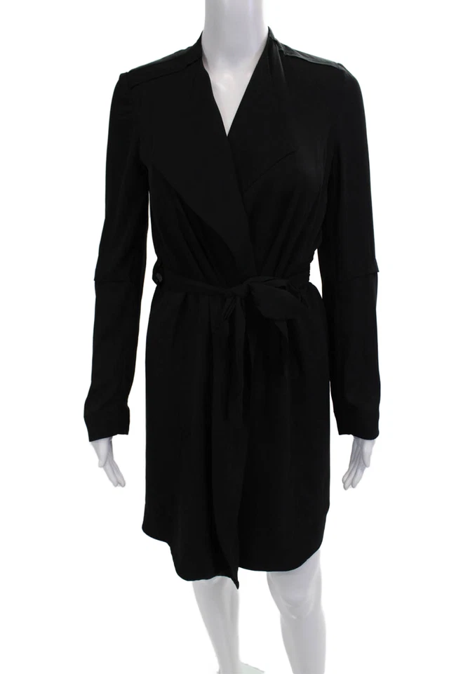 Gabardina Babaton para mujer negra manga larga cuello en V talla XS Foto 1 de 4