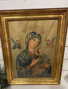 Our Mother Of Perpetual Help Picture., Rare 1927 W/Rare Vintage Old Frame!!! - Picture 1 of 5