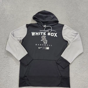 Felpa con cappuccio Chicago White Sox uomo media nera termica pullover MLB Nike - Foto 1 di 13