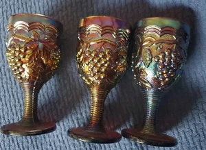 Vasos Cordiales Eléctricos Vidrio Carnaval Amatista Uva - Juego de 3 De Colección - Imagen 1 de 6
