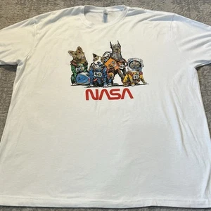 NASA Dog Astronaut T-shirt XXL White NEW - Picture 1 of 7