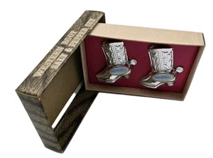 Hard To FindWashington D.C. Western Boot Metal Salt & Pepper Set NIB 2.25”tall - Picture 1 of 5