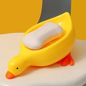 1PC New Yellow Duck Shape Soap Box Cartoon Soap Dish Drainable Soap Holder* - Picture 1 of 13