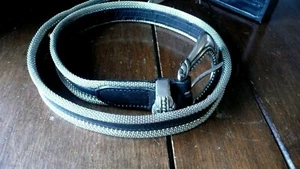 BLACK LEATHER & SILVER TONE METAL HARD MESH CURB BELT WITH GOLD BEADS ACCENT - Picture 1 of 9