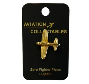13304 ZERO FIGHTER (JAPAN) 3D PLANE AIRCRAFT AVIATION GOLD LAPEL PIN BADGE - Picture 1 of 2