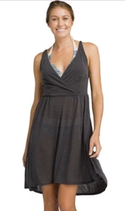 prAna Delori Swim Coverup Dress Black Charcoal Gray XS NWT - Picture 1 of 17