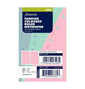 Filofax Mini-Größe Mode farbig liniert Notizbuch 513507 Nachfülleinsatz - Bild 1 von 5