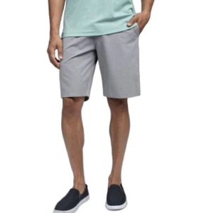 Travis Mathew Gray Blue Mini Check Performance 10" Flat Front Shorts Size 32 - Picture 1 of 12
