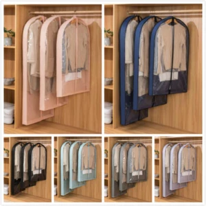 5 X Transparent Clothing Covers Garment Dress Jacket Protector Storage Bags Pink - Picture 1 of 20