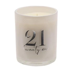 Birthday Champagne Scented Glass Candle with Silver Detail - 21 - Picture 1 of 1