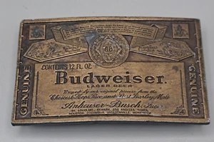 Budweiser bottiglia birra logo hippie cowboy bevitore anni 70 vintage fibbia cintura - Foto 1 di 6
