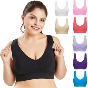 Plus Size Bra Women Seamless Bra With Pads Bralette Push Up Brassiere Sports Bra - Picture 1 of 23