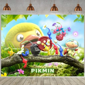 Pikmin Birthday Party Supplies Backdrop Banner Party Decorations Birthday Gift - Picture 1 of 5