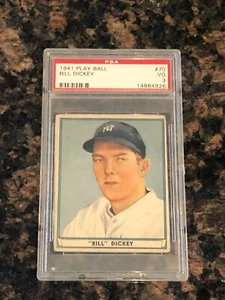 1941 Play Ball Bill Dickey #70 Baseball Card PSA 3 - Picture 1 of 2