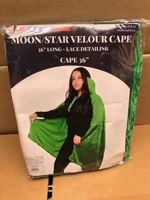 CAPAS - CAPA DE TERCIOPELO LUNA/ESTRELLA CON DETALLES DE ENCAJE - VERDE (36") Foto 1 de 4