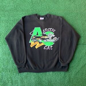 Sweat-shirt vintage 1995 Hanes Arctic Cat « Unlesh The Beast » noir USA !! 