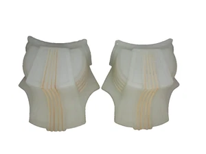 Antique 2 STREAMLINE ART DECO SLIP SHADE GLASS SCONCE CHANDELIER 1930's THEATER - Bild 1 von 15