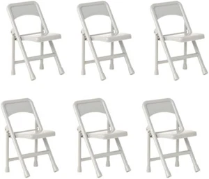 Set of 6 Gray Folding Chairs for WWE & AEW Wrestling Action Figures - Picture 1 of 1