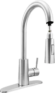 LDR 015 10510CP Chrome Single Handle High Arc Pulldown Spray Kitchen Faucet New - Picture 1 of 4