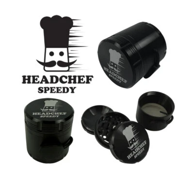 Headchef Speedy 50mm, 4 Piece Grinder, Metal Herb and Grinder with Sifter Scrape
