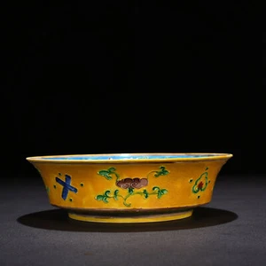 8.7" Old ming dynasty yongle mark Porcelain colour enamels Dragon Phoenix plate - Picture 1 of 7