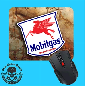 VINTAGE MOBIL GAS MOUSEPAD MOUSE PAD MOUSE MAT COMPUTER LAPTOP MAKES A COOL GIFT - Picture 1 of 1