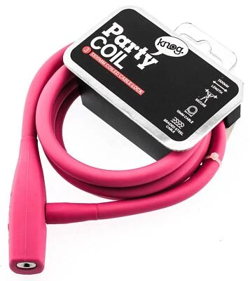 Knog Party Coil 1300mm Coiled Cable Bike Lock Braided Steel Rose Pink NEW - Image 1 of 4