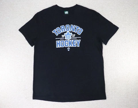 Toronto Maple Leafs Shirt Adult Medium Black Roots Canada Spellout Back in Blue Cover