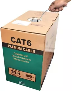 550 MHZ CAT6 Anschlusskabel 1000 Fuß blau, 23 AWG 4 Paar, solides Netzwerkkabel - Bild 1 von 8