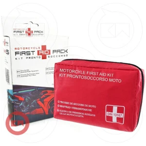 KIT PRONTO SOCCORSO MOTO SCOOTER OMOLOGATO DIN13167-2014 EMERGENZE VIAGGI - Photo 1/3