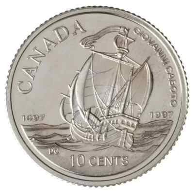 1997 CANADA 10 TEN CENTS 500th Anniv John Cabot Proof Silver Dime Coin - Image 1 of 2
