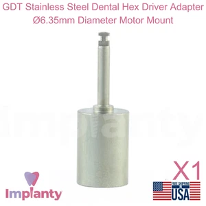 Adaptador de atornillador hexagonal dental de acero inoxidable GDT Ø6,35 mm de diámetro montaje de motor - Imagen 1 de 3