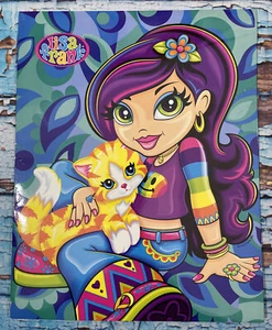 Vintage LISA FRANK Folder Groovy Hippie Girl With Cat Y2K 2001 - Picture 1 of 4
